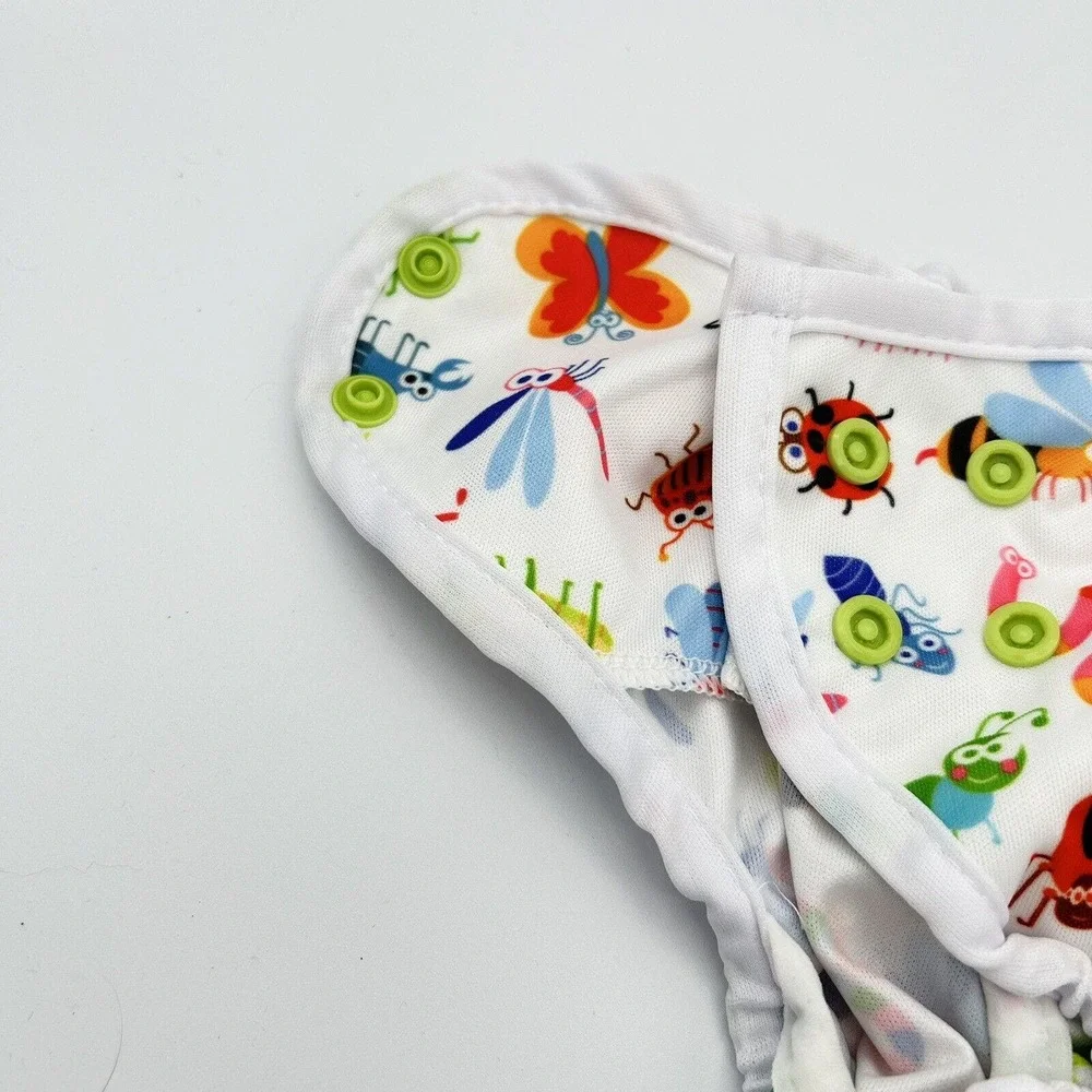 Baby Diaper Cover Adjustable Snap Bugs‎ Insect Print Bees, Butterfly One Size